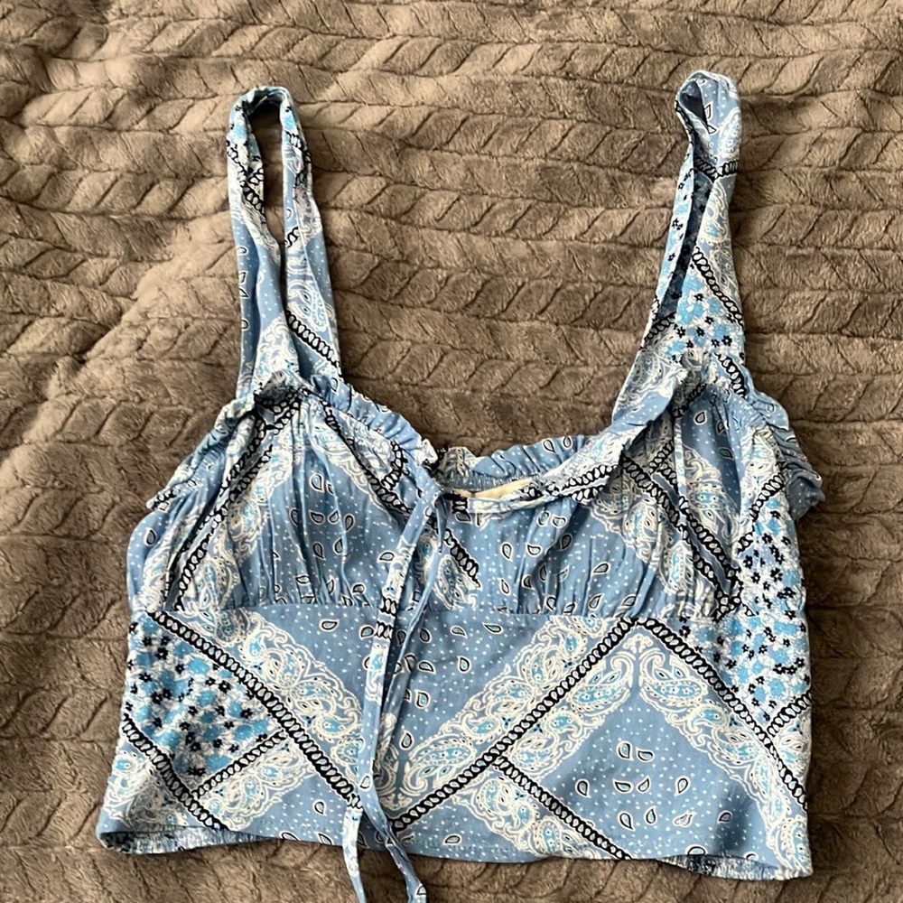 Bandana-Patterned Tanktop, Size Small